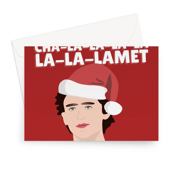 Timothée Chalamet Deck The Halls Song Pun Falalalala Christmas Xmas Actor Celebrity Love Fan Film Greeting Card