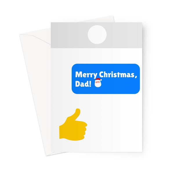 Merry Christmas, Dad! Thumbs Up Text Typical Joke Santa Response Greeting Card