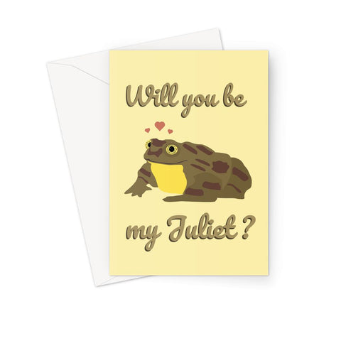 Will You Be My Juliet World's Loneliest Frog Bolivia Romeo Sehuencas Water Cloud Forest Valentine's Day Love Anniversary  Greeting Card