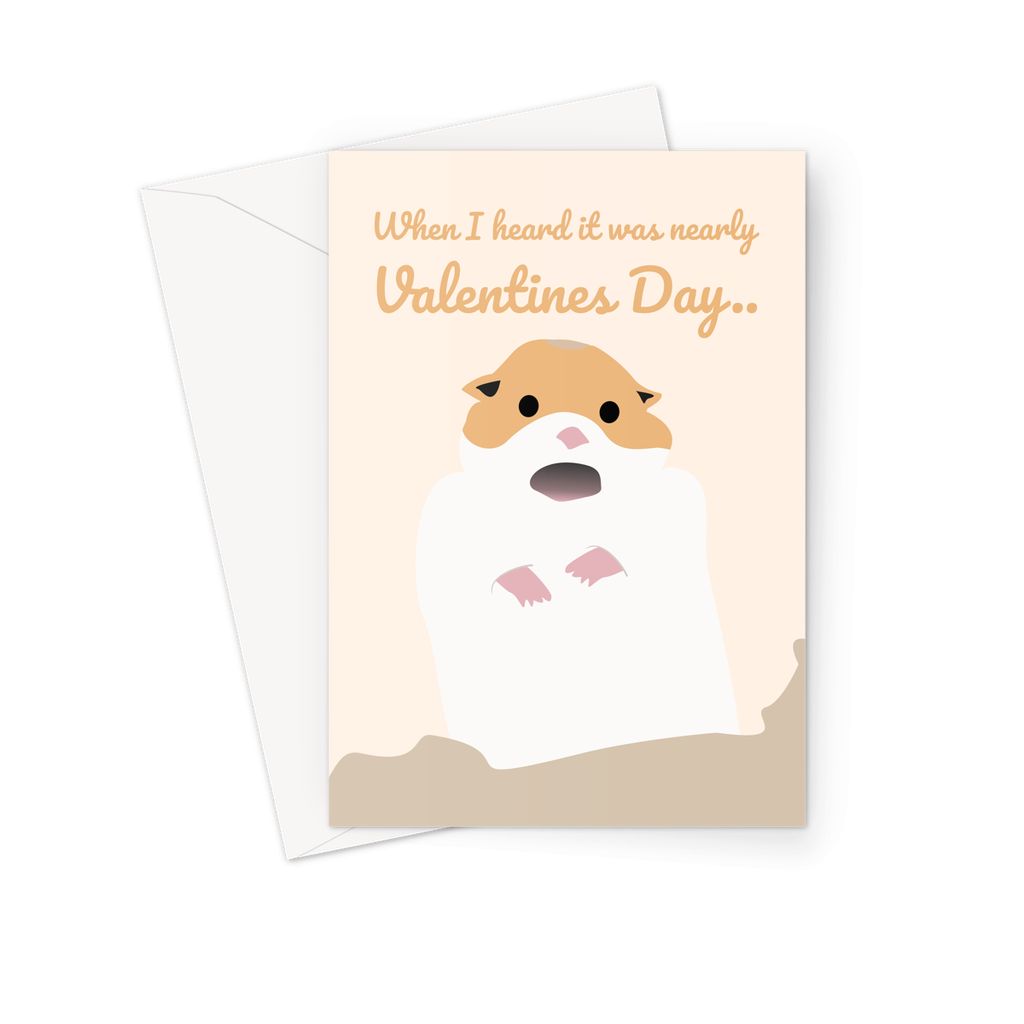 Scared Screaming Hamster Meme Valentines Day Funny Greeting Card