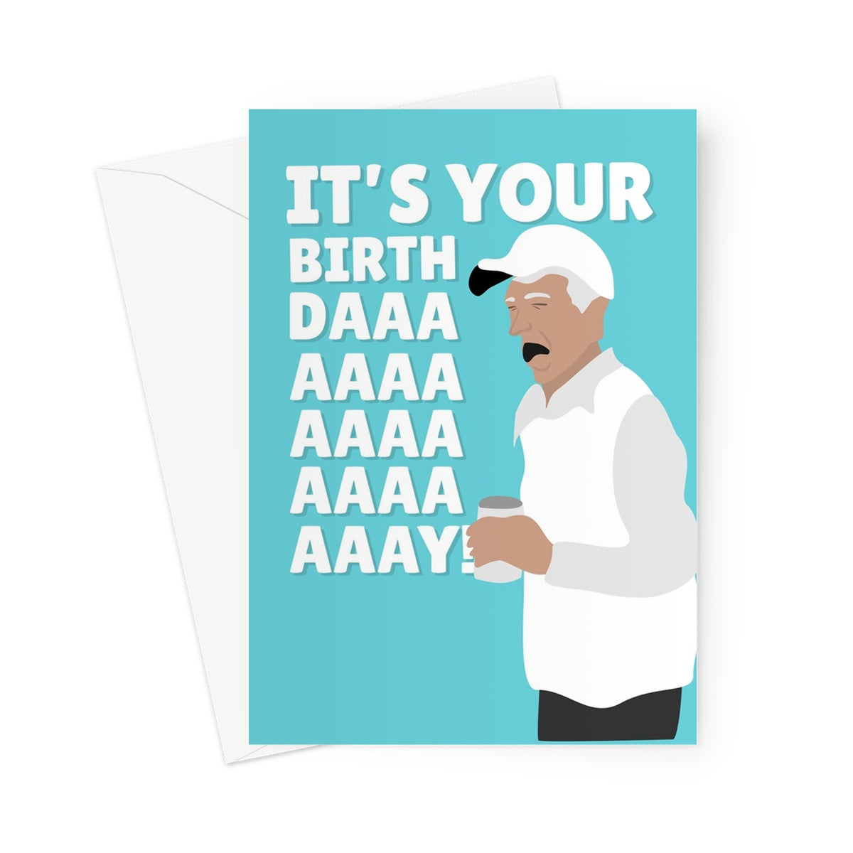 Old Screaming Singing Man Meme Video It's Your Birthday Funny Yelling  Greeting Card