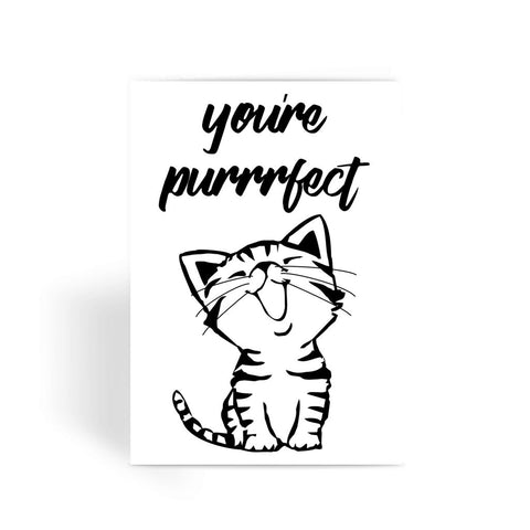 Nature Collection Greetings Card - 'You're Purrfect' Cute Kitten Card
