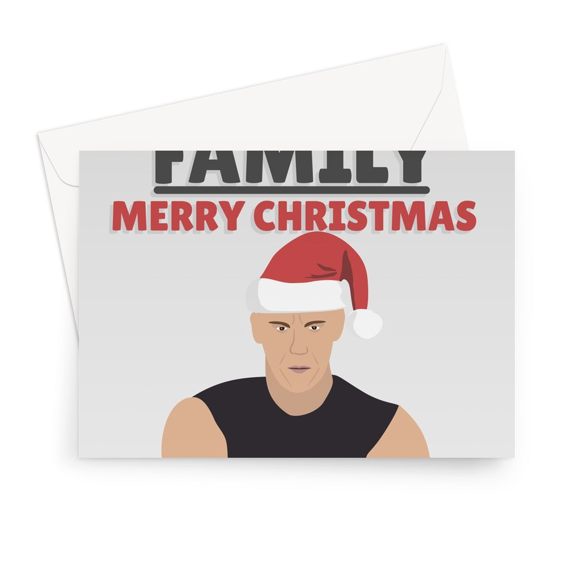 The Greatest Gift Of All Is Family Merry Christmas Vin Diesel Meme Funny Fan Film Movie Xmas Present Greeting Card