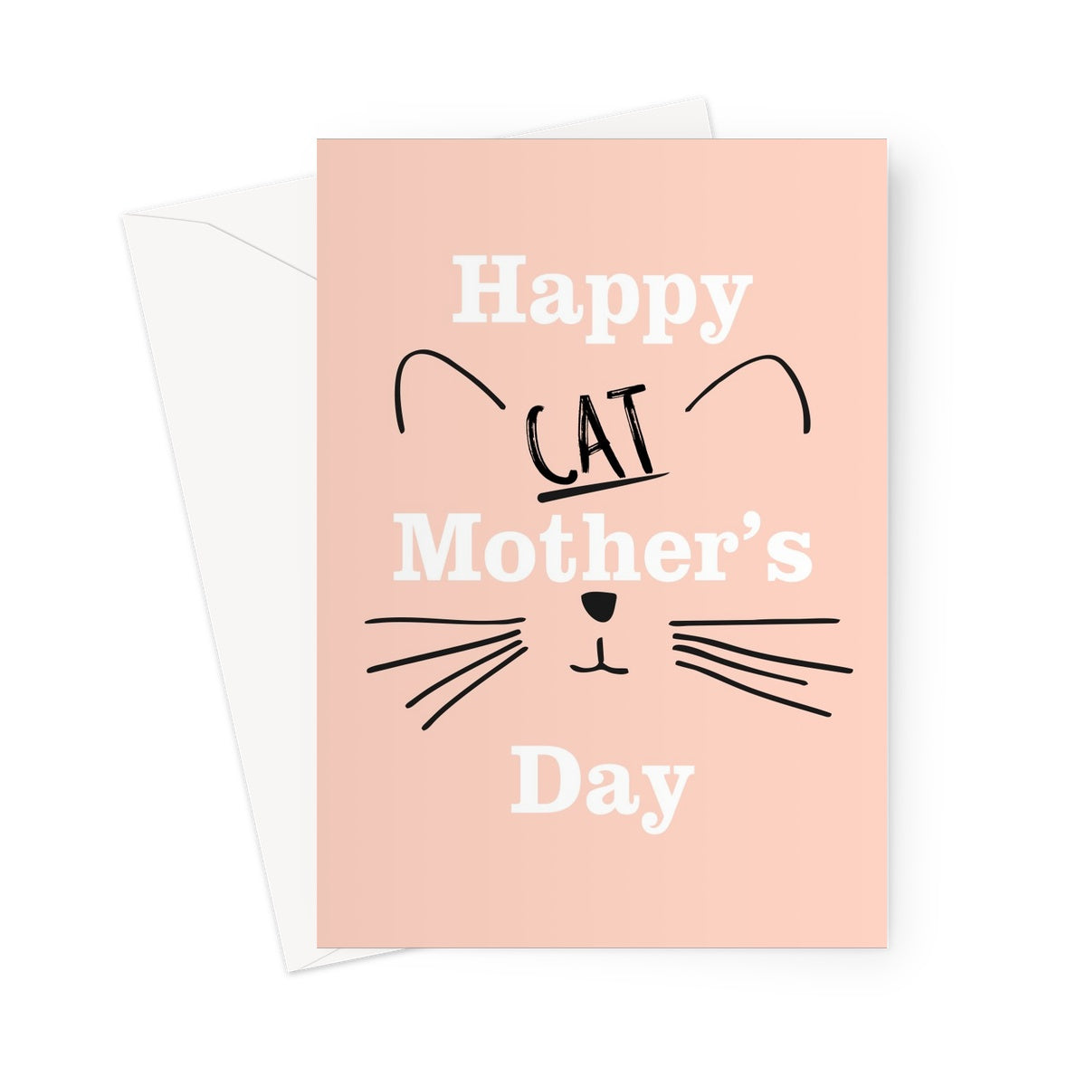 Happy Cat Mothers Day Minimalist  Love Funny Fan Gift Cat Mom Mum Owner Kitty Kitten Short Hair Sphynx  Greeting Card