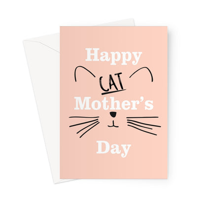 Happy Cat Mothers Day Minimalist  Love Funny Fan Gift Cat Mom Mum Owner Kitty Kitten Short Hair Sphynx  Greeting Card